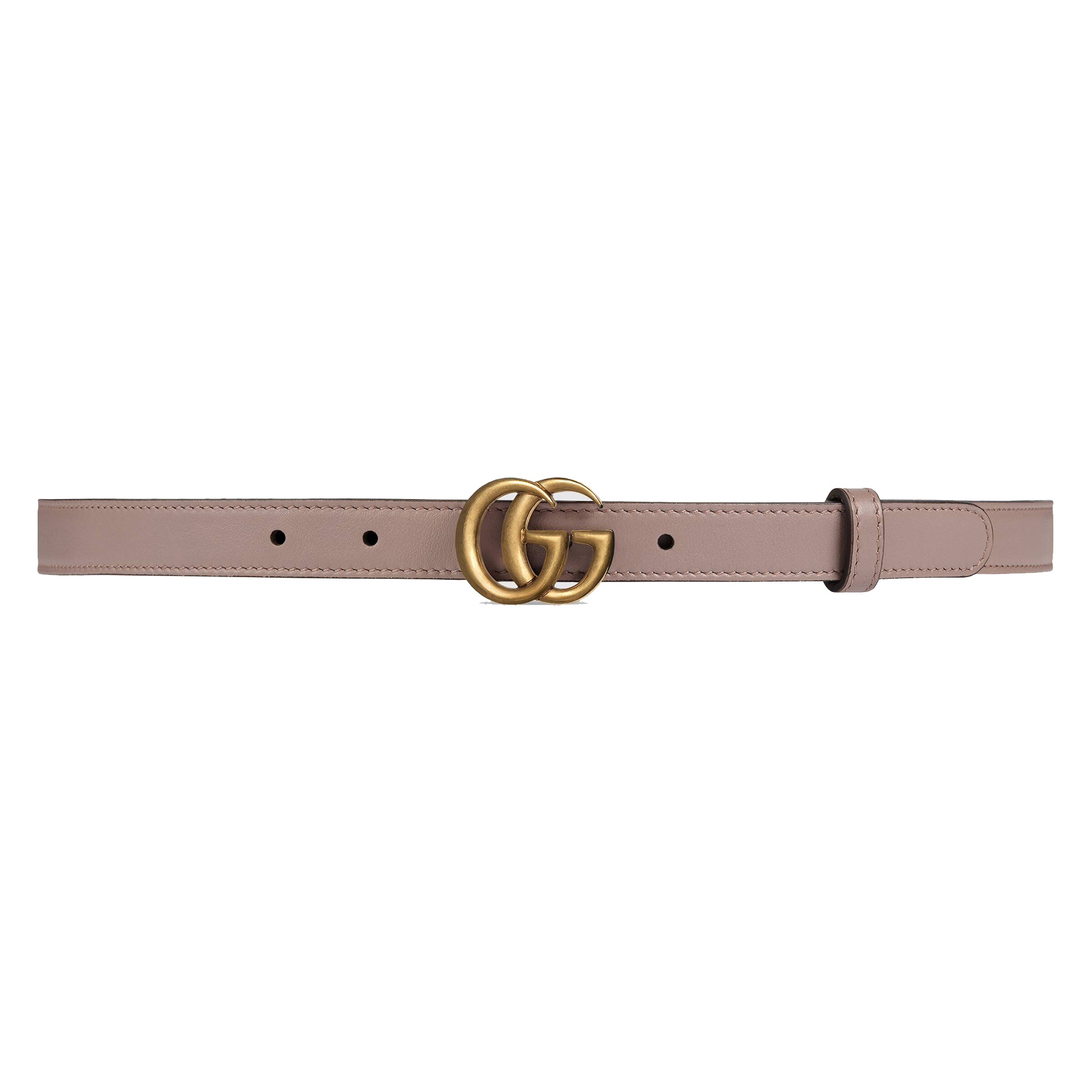 GUCCI LEATHER BELT WITH DOUBLE G BUCKLE 409417 